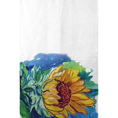 Windy Sunflower Beach Towel