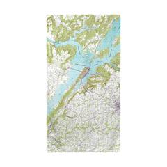 Lake Guntersville, AL Nautical Map Beach Towel