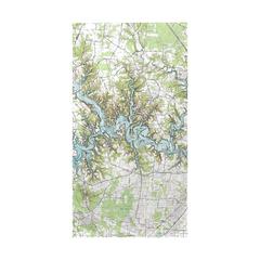 Tims Ford Lake, TN Nautical Map Beach Towel