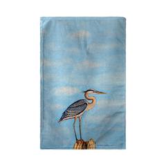 Blue Heron on Stump Beach Towel
