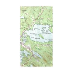 Lake Wentworth, NH Nautical Map Beach Towel