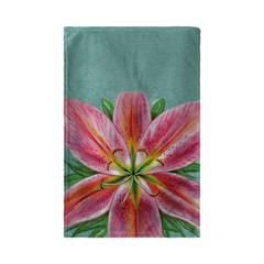 Pink Lily Beach Towel