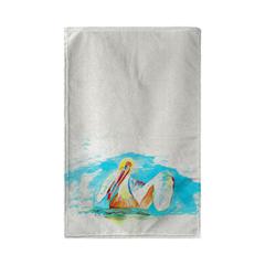Pelican in Teal Beach Towel