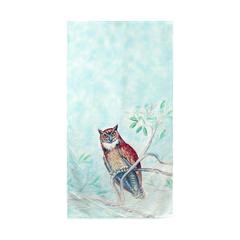 Owl in Teal Beach Towel