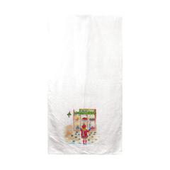 Girl in Window Beach Towel