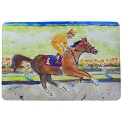 Racing Horse Gold Door Mat 18x26