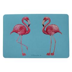 Flamingos - Turquoise Door Mat 18x26