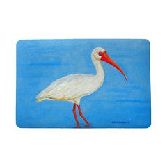Posing White Ibis Door Mat 18"x26"