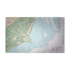 Fripp Island, SC Nautical Map Small Door Mat