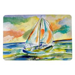 Orange Sailboat Small Door Mat