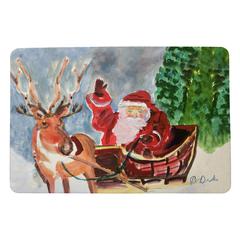 Reindeer & Santa Door Mat 18x26