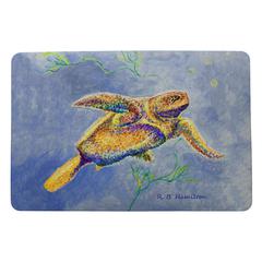 Pointillist Sea Turtle Door Mat 18x26