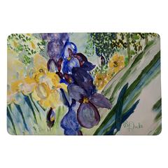 Yellow & Blue Iris Door Mat 18x26