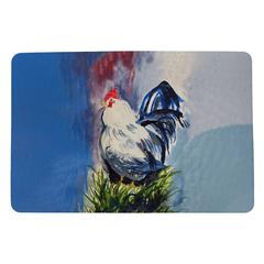 Blue & White Rooster Door Mat 18x26