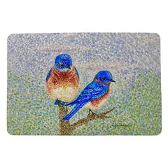 Two Blue Birds Door Mat 18x26