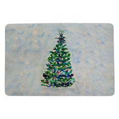 Blue Lights Christmas Tree Door Mat 18x26