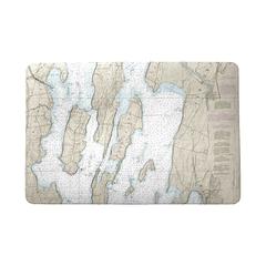 North Hero Island, VT Nautical Map Door Mat 18x26
