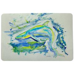 Green Shark Door Mat 18x26