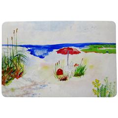 Red Beach Umbrella Door Mat 18x26