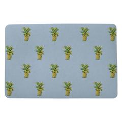 Multi Pineapple on Blue Door Mat 18x26