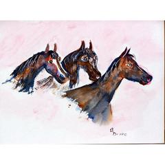 Three Horses Door Mat 18x26