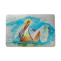 Pelican in Teal Door Mat 18x26