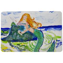 Mermaid on Rock Door Mat 18x26