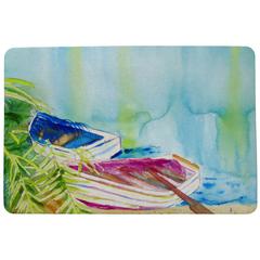 Watercolor Rowboats Door Mat 18x26