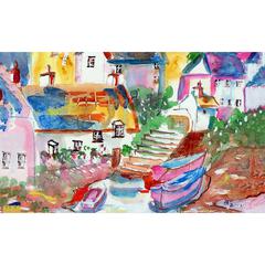 Boats At Steps Door Mat 18x26