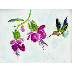 Purple Hummingbird Door Mat 18x26