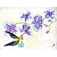 Hummingbird & Clematis Door Mat 18x26