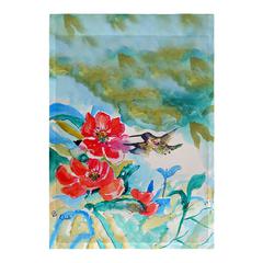 Hummingbird & Red Flower Flag 12.5x18