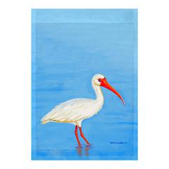 Posing White Ibis Flag 12.5x18