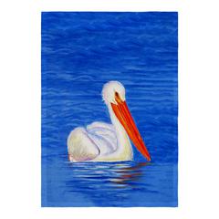 White Pelican Portrait Flag