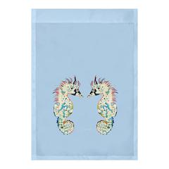 Betsy's Seahorses on Light Blue Flag 12.5x18
