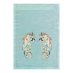 Aqua Betsy's Seahorses Flag 12.5x18