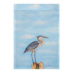 Blue Heron on Stump Flag 12.5x18