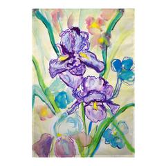 Two Irises Flag 12.5x18