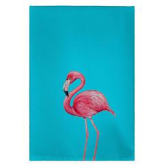 Flamingo on Teal Guest Towel