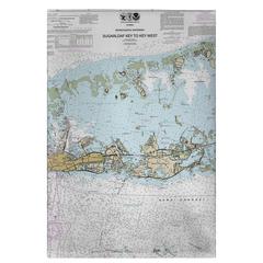 Sugarloaf Key to Key West, FL Nautical Map Guest Towel