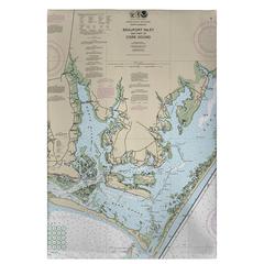 Beaufort Inlet and Part of Core Sound, NC Nautical Map Guest Towel