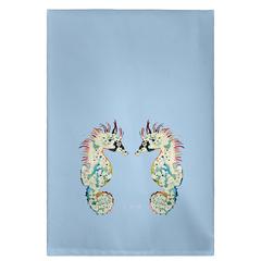 Betsy's Seahorses on Light Blue Guest Towel