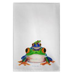 Stacked Frogs guest towel