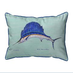 Sailfish - Teal Large Indoor/Outdoor Pillow 16x20