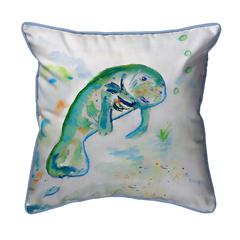 Betsy's Manatee Large Indoor/Outdoor Pillow 18x18