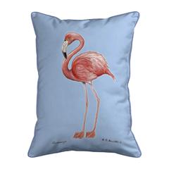 Flamingo Light Blue Background Large Corded Indoor/Outdoor Pillow 16x20