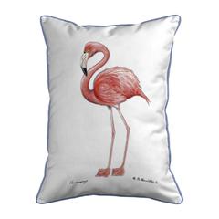 Flamingo White Background Large Corded Indoor/Outdoor Pillow 16x20