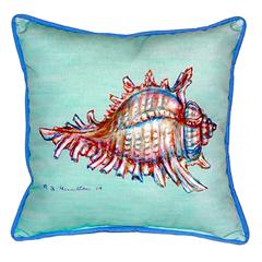 Conch - Teal Large Indoor/Outdoor Pillow 18x18