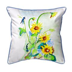 Sunflower & Bird Large Indoor/Outdoor Pillow 18x18