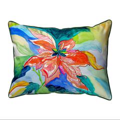 Peach Poinsettia Large Indoor/Outdoor Pillow 16x20
